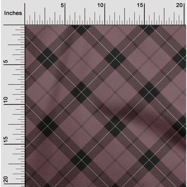 oneOone Polyester Lycra Fabric Tartan Check Decor Fabric Printed BTY 56 Inch Wide