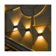 thumbnail image 5 of 3 luces solares de pared - Lámpara solar LED de pared para exteriores, iluminación de pared de jardín impermeable para patio de villa, color negro, 5 of 5