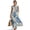 Blue Floral, variant on Crane Bird Flower Print Women’s Summer Maxi Dress Sleeveless Crewneck Casual Long Dress with Pockets, Lightweight Linen Look Flowy Beach Vacation Outfit, L