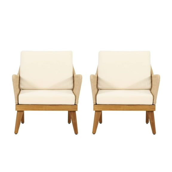 Christopher Knight Home Annisa Outdoor  Acacia Wood Club Chair (Set of 2) by