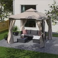 thumbnail image 2 of Saint Birch 2-Tier Roof 10' x 10' Modern Metal Patio Gazebo in Beige, 2 of 7