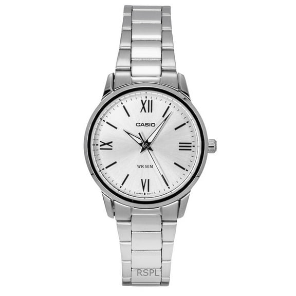 Casio Analog Stainless Steel Silver Dial Quartz LTP-1303DD-7AV Women's Watch