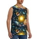 thumbnail image 2 of Fotbe Space Planet Men's Camiseta sin Mangas Estampada para Hombres, Playera Casual para Gimnasio, Entrenamiento, Playa-Large, 2 of 7