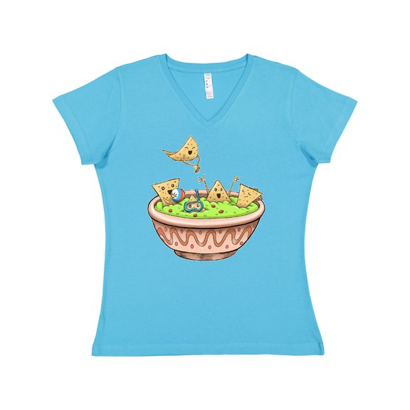 Inktastic Nachos Partying in Guacamole Women's V-Neck T-Shirt