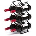 thumbnail image 3 of Mango Steam 6 Bottle Counter-top Wine Rack - Storage Organizer for Kitchen Countertops, Pantry, Fridge - (Black), 3 of 7