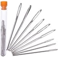 thumbnail image 4 of 9 Pieces Large Eye Hand Sewing Needles, Stainless Steel Big Eye Embroidery Beading Needle with Clear Storage Tube, Easy to Thread, 4 of 5