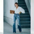 thumbnail image 5 of SOMER Jeans for Women High Waisted Ripped Flare Distressed Bell Bottom Jeans Vintage Wide Leg Stretch Jeans, 5 of 8