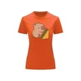 thumbnail image 2 of Playera Blusa De Capybara Comiendo Sandwich Ropa Divertida Para Mujer Capibara Color Anaranjado Talla Mediana Marca Emil SaEs, 2 of 4