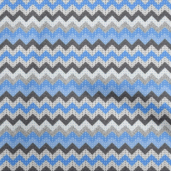 oneOone Viscose Chiffon Light Blue Fabric Chevron Fabric For Sewing Printed Craft Fabric By The Yard 42 Inch Wide-Q6