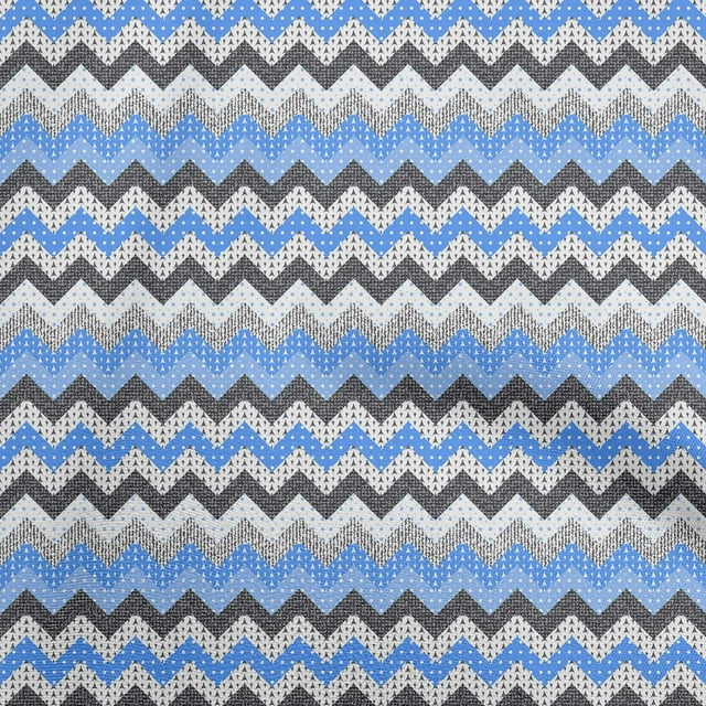 oneOone Cotton Flex Light Blue Fabric Chevron Craft Projects Decor Fabric Printed By The Yard 40 Inch Wide-2O