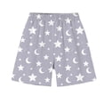 thumbnail image 5 of Girls Summer Homewear Set 2 Piece Soft Casual Homewears Star Moon Print Short Sleeve Top and Shorts Gray,Size 7 T, 5 of 8