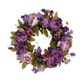 thumbnail image 3 of Corona de flores de peonía artificial para puerta de entrada, primavera verano decoración floral de 16 pulgadas para decoración interior al aire libre, 3 of 9