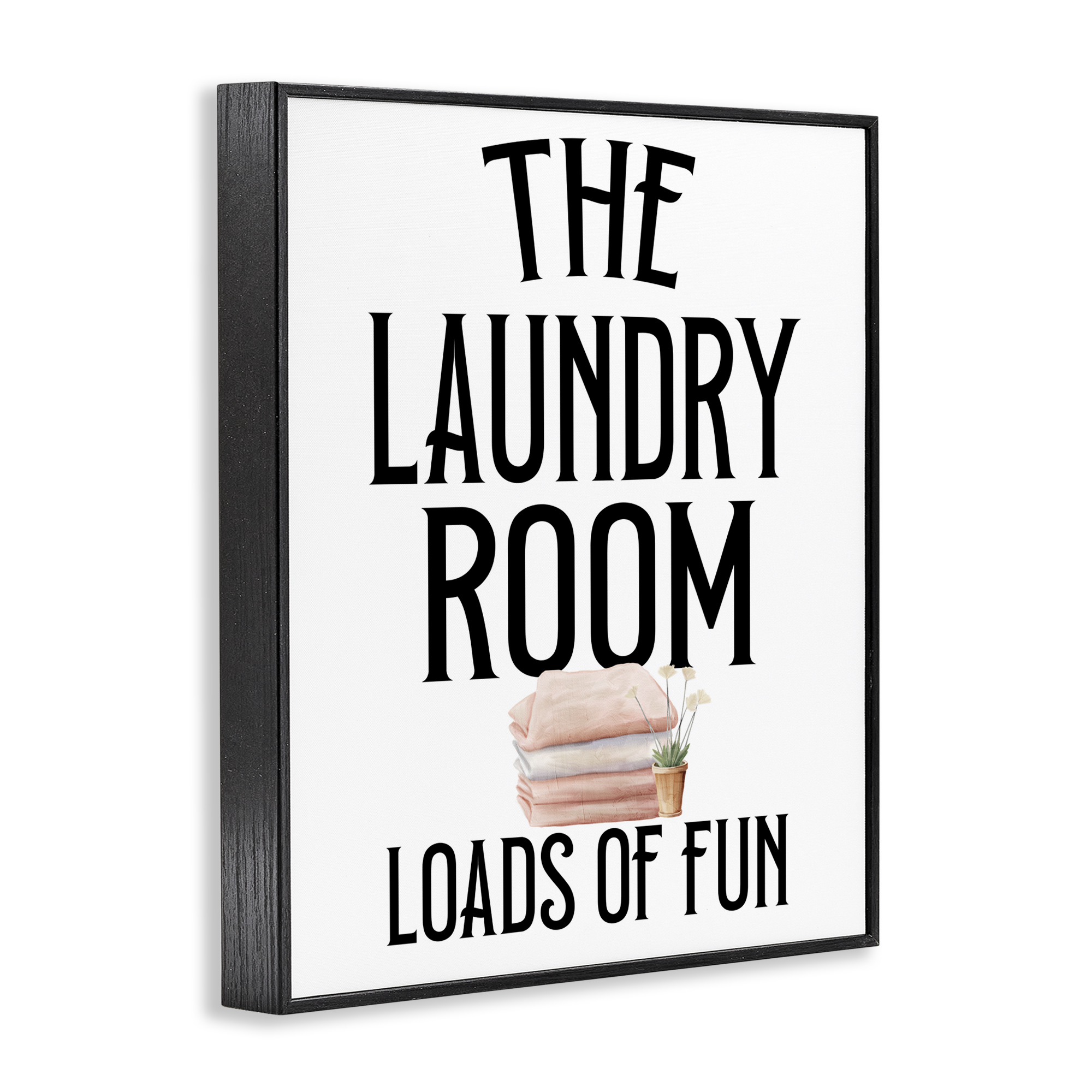 Laundry Room Fun Minimal Black Framed Giclee Art, design by Kim Allen