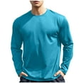 thumbnail image 1 of Lovzfmll Haut d'Entraînement Ajusté pour Hommes, Manches Longues, Col Rond, Couche de Base pour Gym, Course et Sports, Bleu Ciel, m, 1 of 4