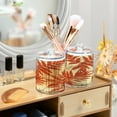 thumbnail image 6 of 2 Pack Fern Leaves Qtip Holder Dispenser Clear Plastic Storage Apothecary Jars for Cotton Swabs Balls Pads Floss, 6 of 7
