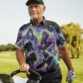 thumbnail image 6 of Polo Bigfoot Neon Hawaiian Shirts For Men Vacation Aloha Mens Polo Shirts Short Sleeve Shirts Golf Shirts for Men Funny Crazy Golf Polo Shirt for Men Galaxy Shirt, 6 of 7