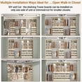thumbnail image 5 of Homieasy 3-Piece L-Shaped Walk-in Closet Organizer System, 138.5" Wood Closet Tower with 12 Drawers & 4 Expandable Hanging Rods, Customizable Wardrobe Storage Set for Bedroom, Apartment,White Oak, 5 of 8