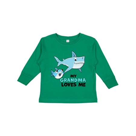 

Inktastic My Grandma Loves Me with Cute Sharks Gift Toddler Boy or Toddler Girl Long Sleeve T-Shirt