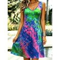 thumbnail image 4 of Butterfly Ombre Print Dress, Women's Casual Vacation Daily Wear, Sleeveless V-Neck Dress Summer Elegant, 4 of 16