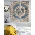 thumbnail image 4 of Sheer Curtains 63 Inches Long, Boho Blue Light Filtering Window Curtains for Living Room, Retro Tribal Traditional Distressed Printed Rod Pocket Voile Sheer Curtain Drapes, 52"W x 63"L, 2 Panels, 4 of 8