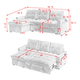 thumbnail image 5 of Miekor 78.75" Reclining Sofa, Pull-Out Sofa Bed with USB and tape-c charging ports, L-Shaped Sectional Sofa with Reclining Storage and Arm Side Organizer Pocket Features, Living Room Sofa BS4307, 5 of 5