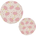 thumbnail image 7 of SKYSONIC Cute Pink Pumpkins Trivet Round Hot Pads, Set of 2 Halloween Print Pot Holder Heat Resistant Trivets Cotton Thread Weave Mats for Kitchen Counter Hot Dishes Pot Teapot Table Decor, 7 of 7