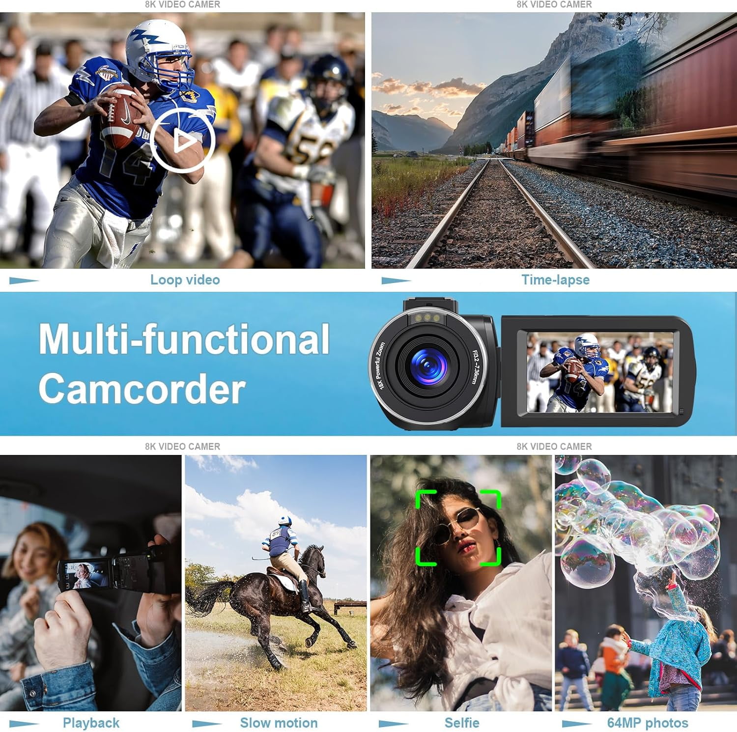 Video Camera Camcorder 8K 88MP Wifi Vlogging Camera for Youtube with 32GB SD Card,18X Digital Zoom 3.0 Inch 270 Flip Screen with Mic