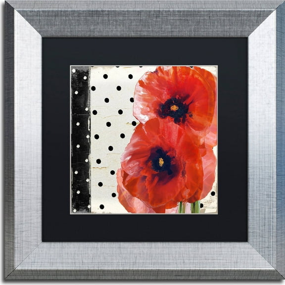 Trademark Fine Art "Scarlet Poppies I" Canvas Art by Color Bakery, Black Matte, Silver Frame