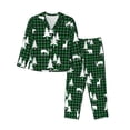 thumbnail image 1 of Balery Christmas tree green plaid Conjunto de Pijama con Estampado para Mujer, Conjunto de Dos Piezas con Manga Larga, Ropa de Dormir Suave con Bolsillos, Pijamas Cómodos-XX-Large, 1 of 7