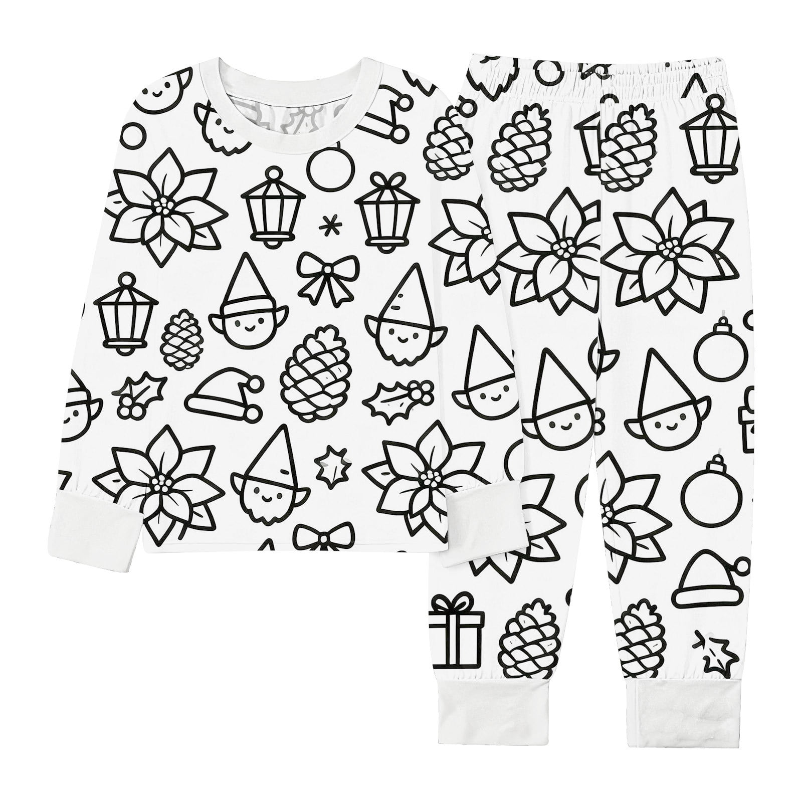 Owordtank Kids DIY Colorable Pants Set Boys Girls Hand Painted T Shirts and Pants Sets Funny Cartoon Coloring 2 Piece Outfits