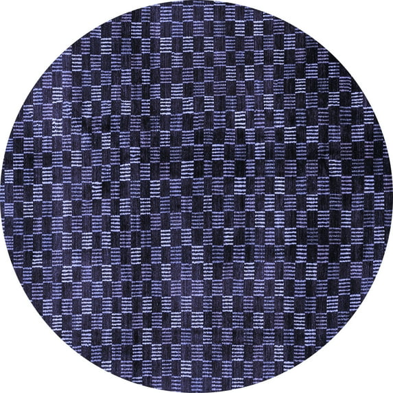 Ahgly Company Indoor Round Abstract Blue Modern Area Rugs, 5' Round