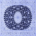 thumbnail image 1 of Ahgly Company Indoor Square Medallion Blue Traditional Area Rugs, 4' Square, 1 of 4