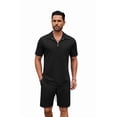 thumbnail image 6 of COOFANDY Mens Tracksuit Casual 2 Piece Quarter Zip Polo Shirt and Shorts Set Athletic Jogging Sports, 6 of 9