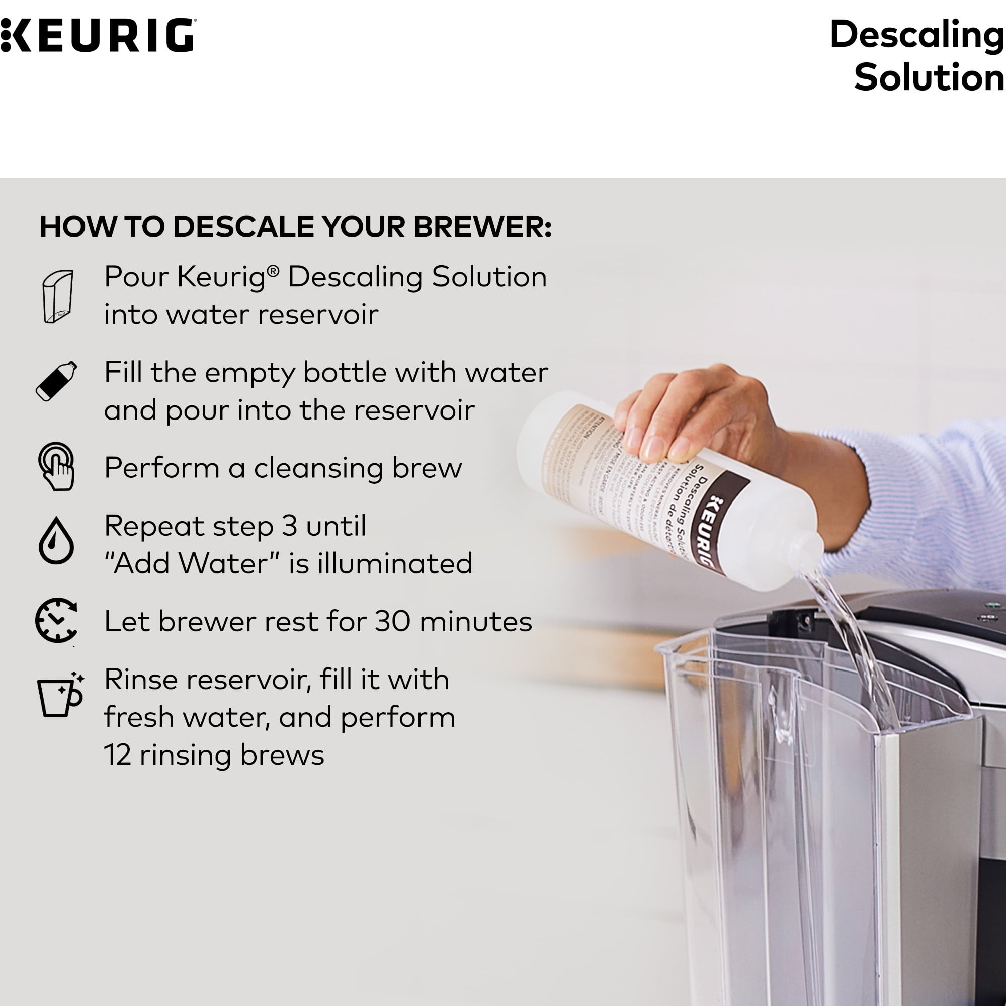 Professional Descaling Kit 2 in 1 Compatible With All K-Cup Keurig 2.0 –  Sollowellness