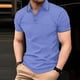 thumbnail image 1 of pstuiky camiseta de hombre, Camisa informal de manga corta con cuello vuelto y botones para hombre, color liso, con bolsillos camisas casuales para hombre xl, 1 of 6