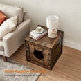 thumbnail image 6 of Feandrea Cat Litter Box Furniture, Hidden Enclosure Cabinet, Indoor Cat House, End Table, Nightstand, Rustic Brown and Black, 6 of 9