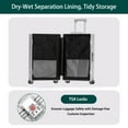 thumbnail image 3 of SHIBAILI 20" Silver Carry - On Luggage,Aluminum Frame, No Zipper,TSA Approved,Spinner (13.8"x9"x21"), 3 of 9
