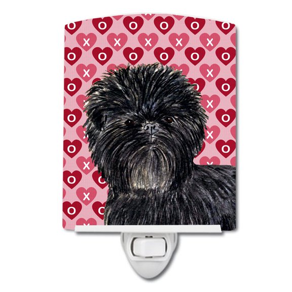 Caroline's Treasures SS4511CNL Affenpinscher Hearts Love and Valentine's Day Portrait Ceramic Night Light, 6x4x3",