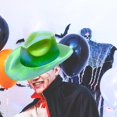 thumbnail image 2 of Cowboy Party Hat Light up Holographic Rave Caps Funny Hats Sparkly Glitter Space Green, 2 of 8