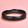 thumbnail image 4 of 4mm Hammered Tungsten Rings for Unisex Wedding Engagement Bands Black Brushed Size 7-12, 4 of 6