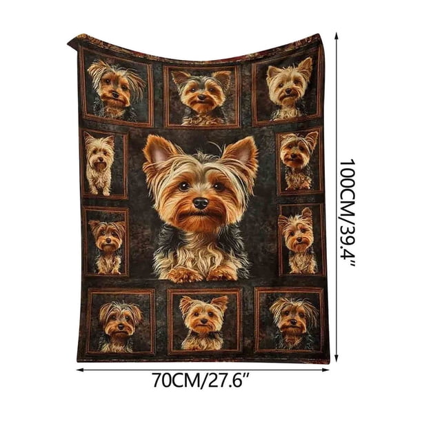 Manta de franela con diseño de Yorkshire Terrier, suave y acogedora, ideal para decoración del hogar, viajes, picnics, camping, cálida, regalo para amantes de los perros, material lavable.