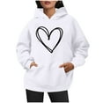thumbnail image 6 of Posijego Hoodie for Women Spring 2025 Sweatshirts Hooded Long Sleeve Heart Graphic Printed Pullover Tops, 6 of 6