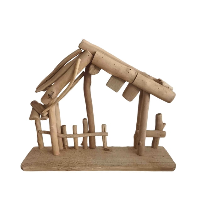 Guardoinrt Christmas Decorations Manger Wooden Stable for Nativity Outdoor Scene