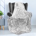 thumbnail image 4 of Mermaid Soft Flannel Fleece Throw Blanket, Surreal Little Mermaid Enjoying Undersea Lady in Coral Reef Graphic Art, Cozy Plush for Indoor and Outdoor Use, 50" x 60", White Grey, by Ambesonne, 4 of 5