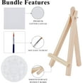 thumbnail image 4 of 14 Pcs 3 Types Canvas Painting Tools 6 Pcs Wooden Easel Canvas with 6 Pcs Brushes with 2 Pcs Palette for Oil Watercolor Art Painting Colorful, 4 of 8