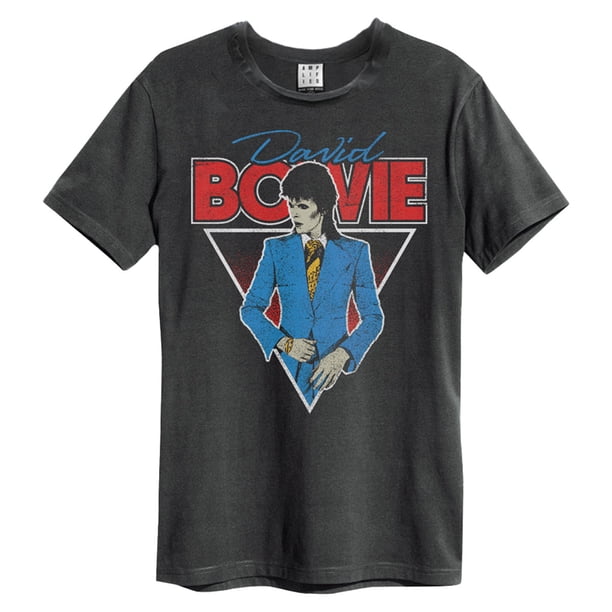 Amplified - Camiseta Bootleg David Bowie para Adultos Unisex (Carbón)