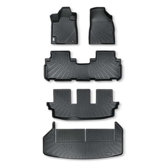 Findmall TPE Floor Mats Liners for Toyota Highlander 2008-2013 Non Hybrid, All Weather Waterproof and Anti-slip