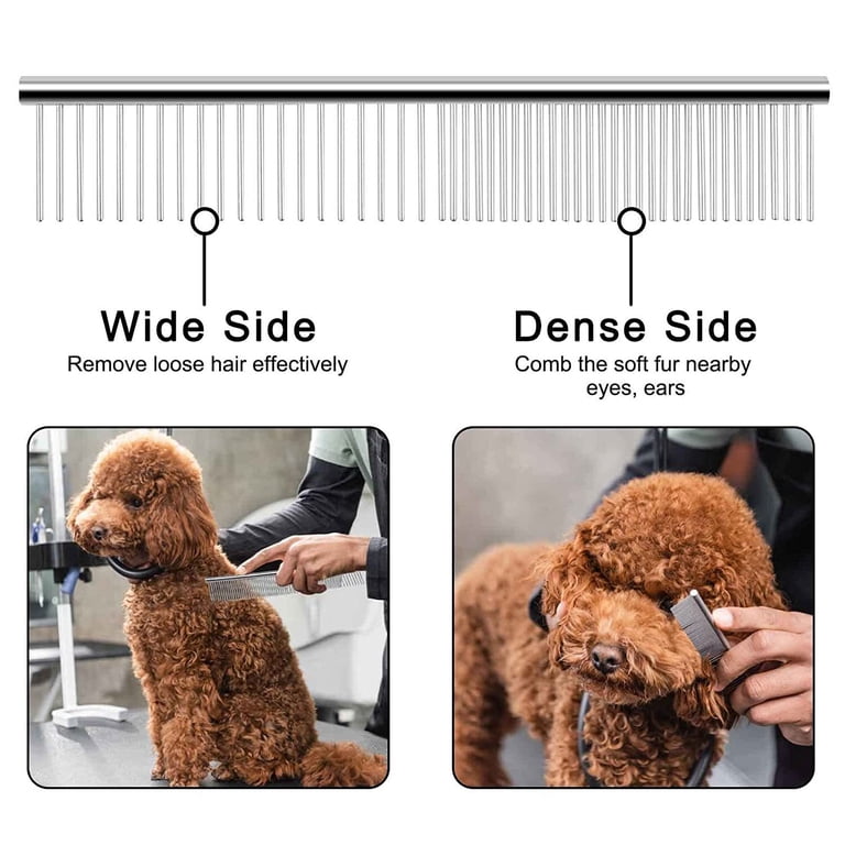 Wattne Dog Combs 2-Pack, Stainless Steel Rounded Teeth photo 4