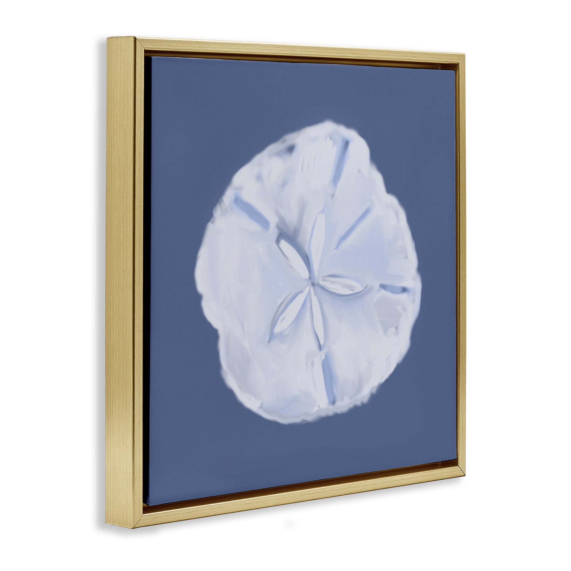 Stupell Industries Blue Nova Sand Dollar Animals & Insects Painting Gold Floater Framed Canvas Art Print Wall Art, 18 x 18