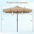 thumbnail image 3 of WYDK 9Ft Patio Umbrella with Crank, 2-Tier Outdoor Umbrella with Push Button Tilt, Sun-Protective Canopy, 8 Ribs, Scalloped Patio Umbrella for Outdoor Beach Deck Pool Table (Coffee), 3 of 9
